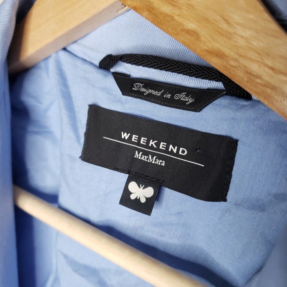 Max Mara NEW Azzurro Cotton Twill Blazer Ladies size 16 - Picture 4 of 13
